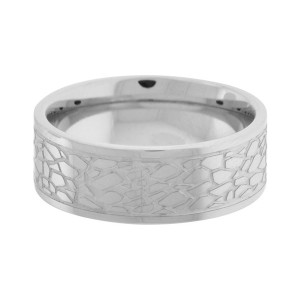 Fire Steel, Men’s Stainless Steel Rings, Mosaic motif