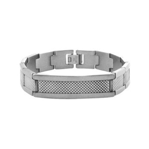 Fire Steel, Men’s Chunky Stainless Steel Bracelets with Crosses