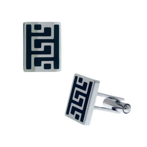 Fire Steel, Stainless Steel Cufflinks with Greek Scriptures